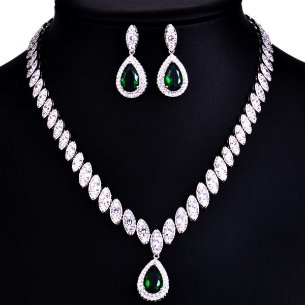 Korean Foreign Trade In Europe And America Two Piece AAA Zircon Jewelry Set - Image 6