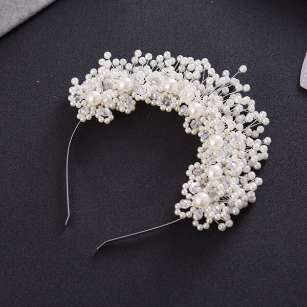 Korean Bridal Hair Accessories – Elegant pearl headband for wedding brides