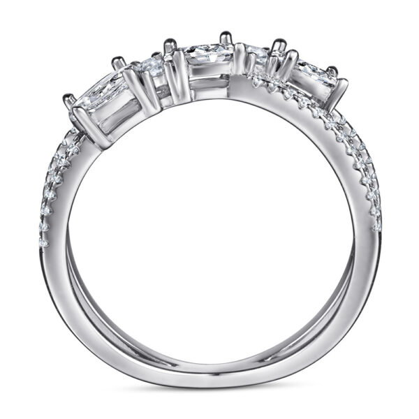 Rings 925 Silver Rotary Cross Denier Zircon Ring Women's Wedding Engagement Ring - Image 2