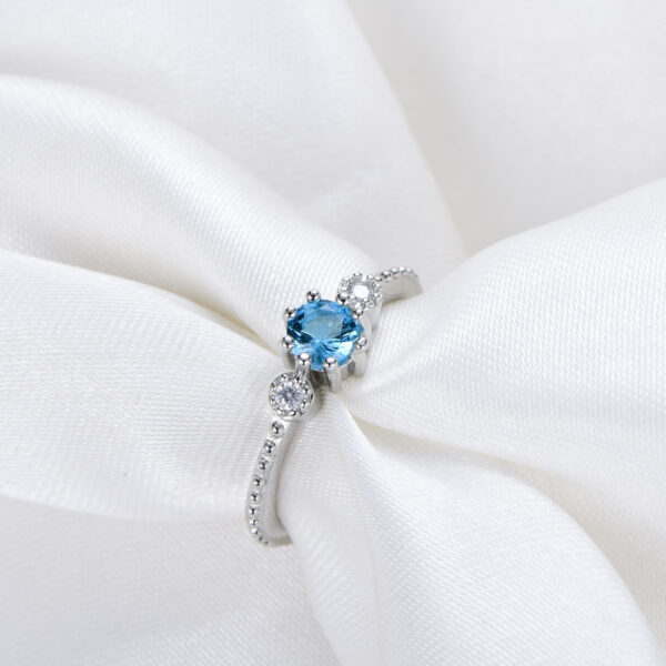 ROMAD Ocean Blue Rhinestone Rings Women Size 105 Gold Silver Finger Rings for Wedding Engagement Simple Bohemian Rings - Image 3