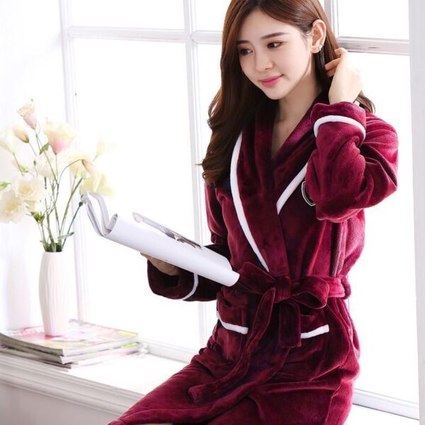 Flannel Thickened Long Section Bathrobe Men - Image 10