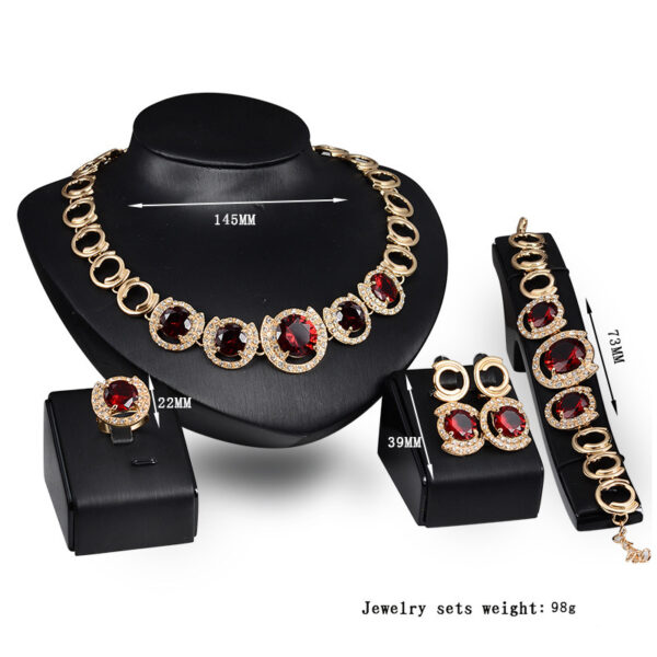 Manufacturer supplies gold jewelry four sets, blue gem jewelry, wedding jewelry, ladies banquet Jewelry Set - Image 3