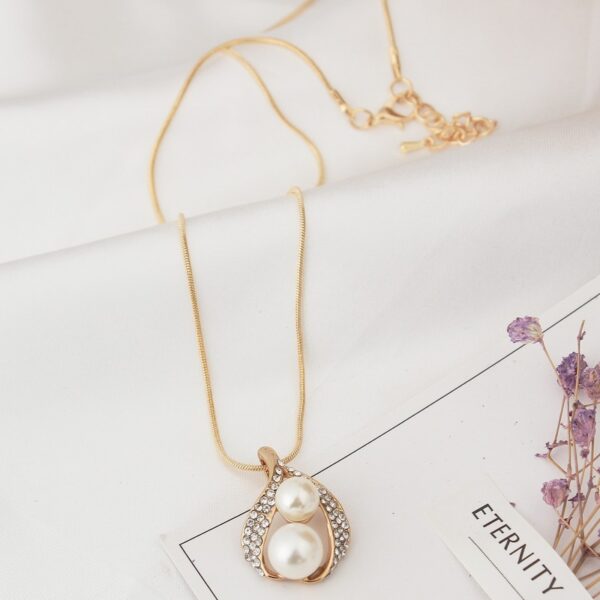 Europe and the United States foreign trade exquisite package with bridal jewelry set pearl water drop two Pearl Necklace Set - Image 5