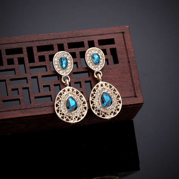 Crystal Drop Earrings Necklace Set Dress Acessories - Image 3