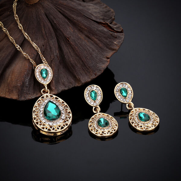 Crystal Drop Earrings Necklace Set Dress Acessories - Image 6