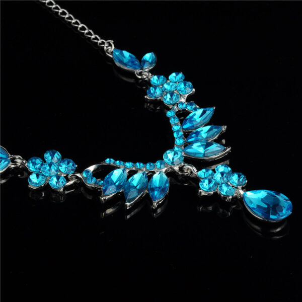Foreign trade explosion bride alloy diamond necklace earrings set wedding jewelry and jewelry accessories - Image 2