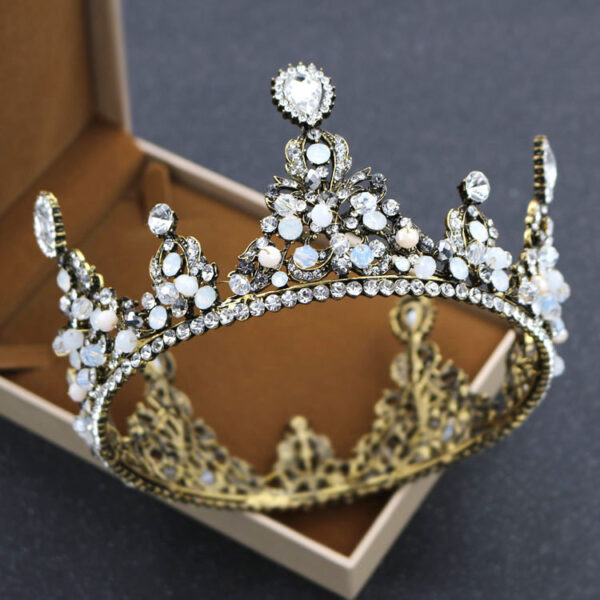 Korean bridal pearl diamond crown