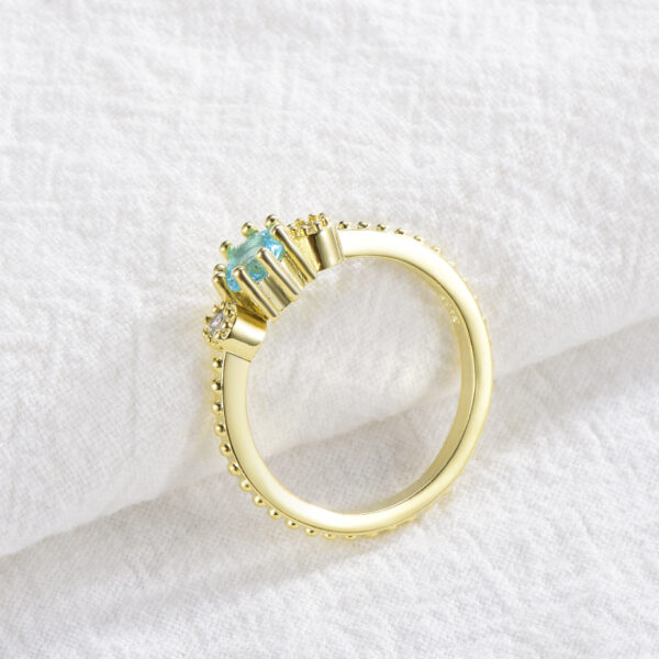 ROMAD Ocean Blue Rhinestone Rings Women Size 105 Gold Silver Finger Rings for Wedding Engagement Simple Bohemian Rings - Image 5