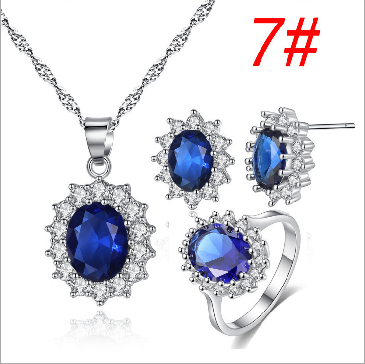 Sunflower Jewelry Set Necklace Ring Stud Earrings Bridal Jewelry - Image 6