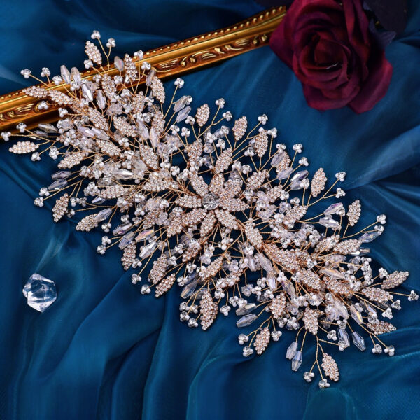 Gold Bridal Tiara & Hair Accessories - Image 2