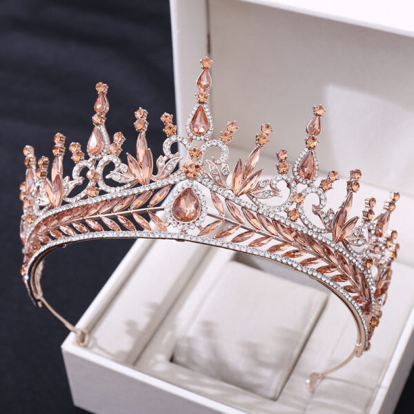 Wedding Headwear Hair Hoop Set Crystal Baroque Large Crown - Image 2