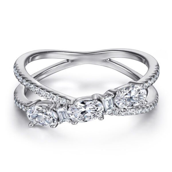 Rings 925 Silver Rotary Cross Denier Zircon Ring Women's Wedding Engagement Ring - Image 3