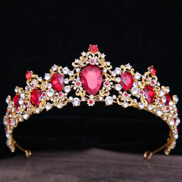 Baroque Rhinestone Crystal Bridal Crown - Image 3