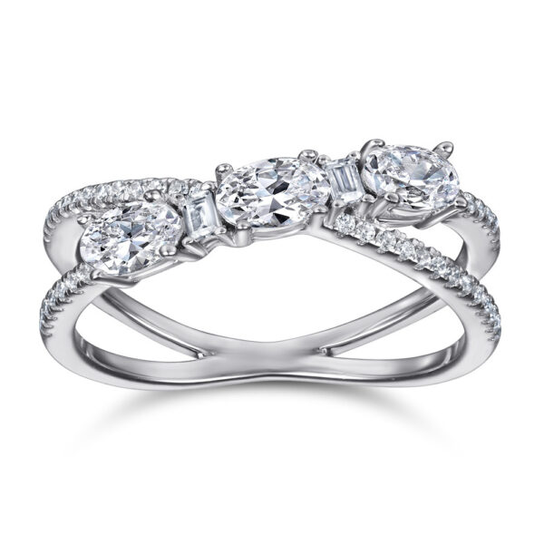 “Polished stainless steel silver ring with sleek modern design”