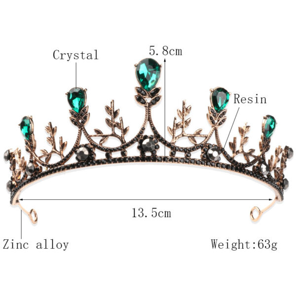 Vintage Baroque Style Crown European And American Bride - Image 3
