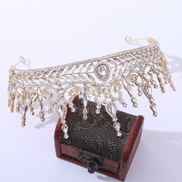 Wedding Headwear Hair Hoop Set Crystal Baroque Large Crown - Image 9
