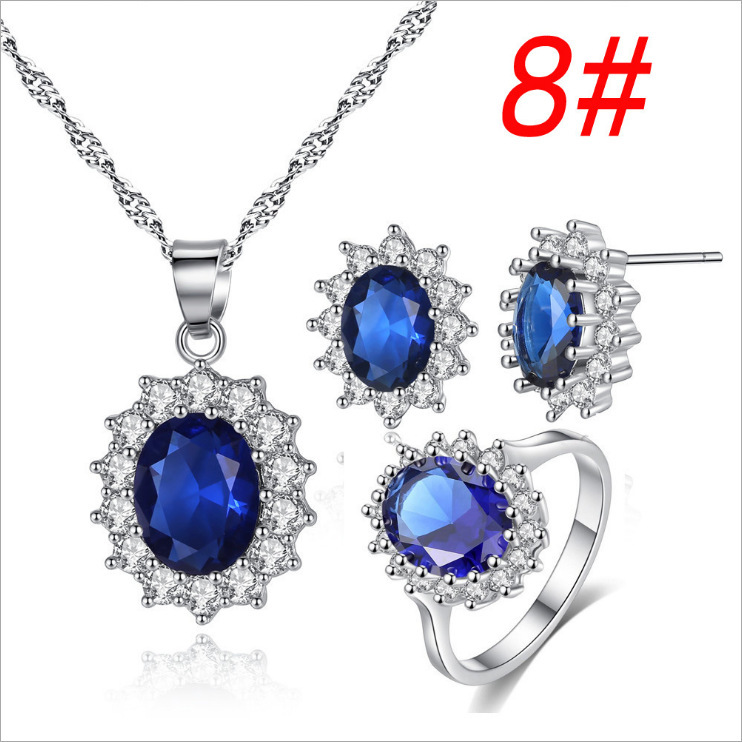 Sunflower Jewelry Set Necklace Ring Stud Earrings Bridal Jewelry - Image 7