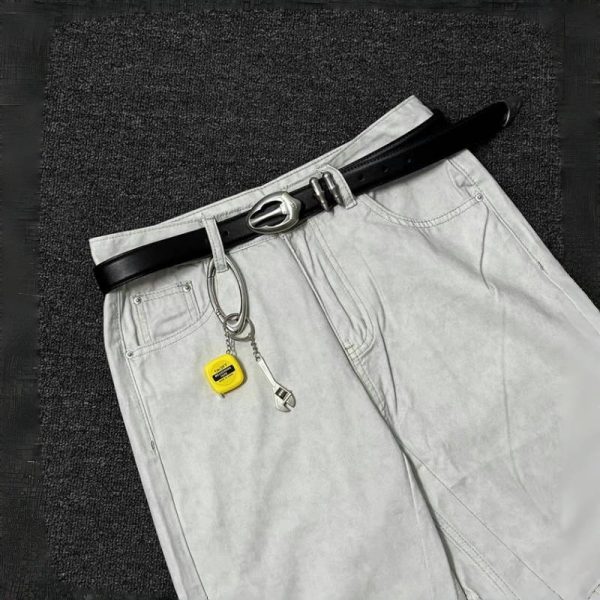 Bullet Retro Silver Buckle With Denim Belt - Image 5