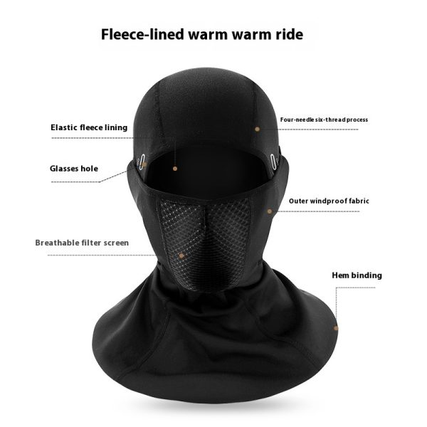 Outdoor Cycling Warm Double Layer Fleece-lined Thick Windproof Ski Motorcycle Helmet Lining Cap - Image 5