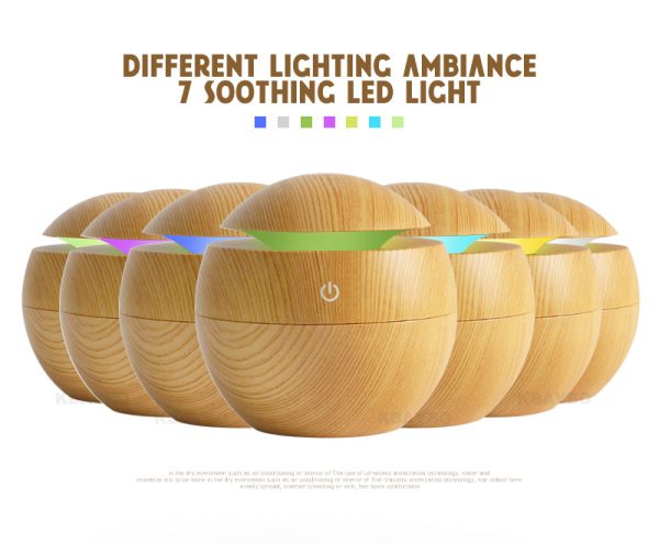 USB Aroma Essential Oil Ultrasonic Cold Steam Diffuser Air Humidifier Purifier 7 Color Change LED Night Light for Home Office - Image 7