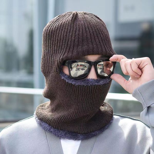 Winter Warm Unisex Dome Brimless Terry Neck Protection Thickened Flat Brim Knitted Hat - Image 6
