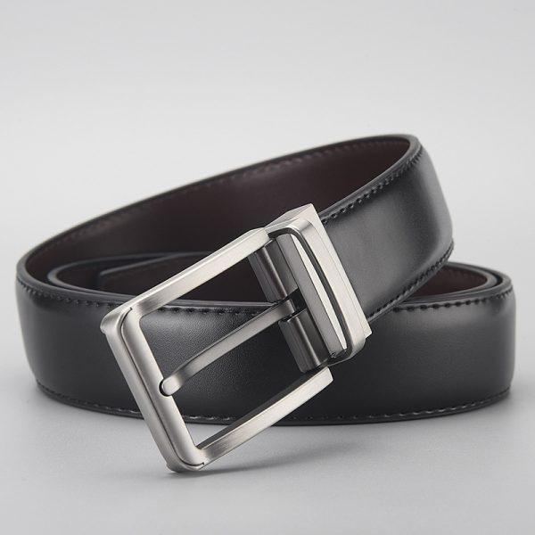Gentleman Business Style Men's Leather Business Rotation Pin Buckle Belt - Image 6