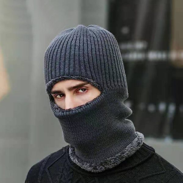Winter Warm Unisex Dome Brimless Terry Neck Protection Thickened Flat Brim Knitted Hat - Image 4