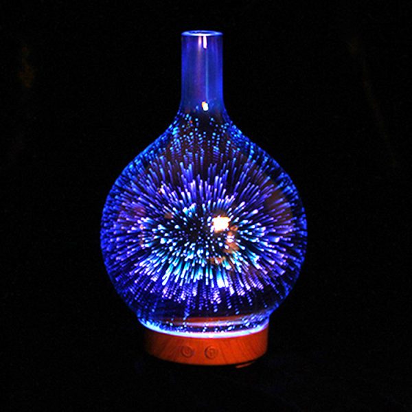 3D Glass Aroma Diffuser Colorful Lamp Humidifier Night Light - Image 4