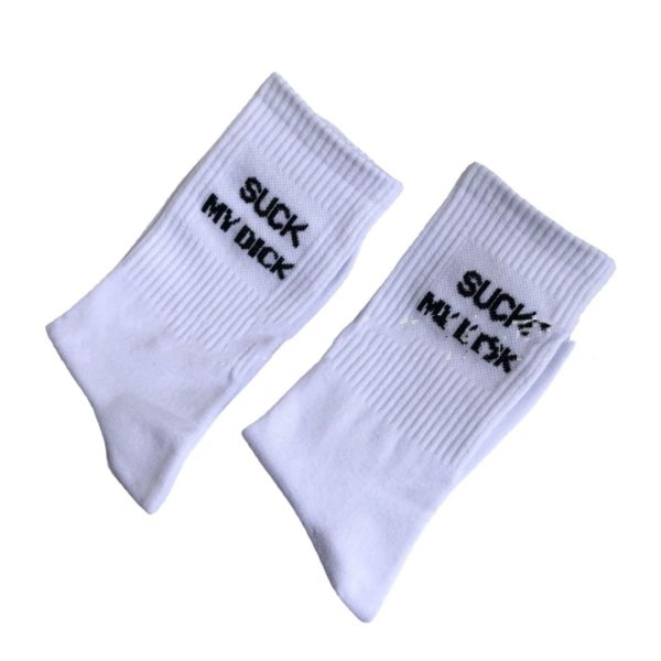 Men's Simple Casual White Letter Cotton Sock - Image 5