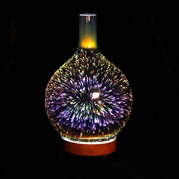 3D Glass Aroma Diffuser Colorful Lamp Humidifier Night Light - Image 7