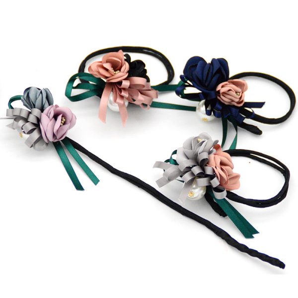 Bun Hair Half Bun Pearl Flower Hair Plate Hair Elastic Korean Styling Headdress Hair Accessories - Image 6