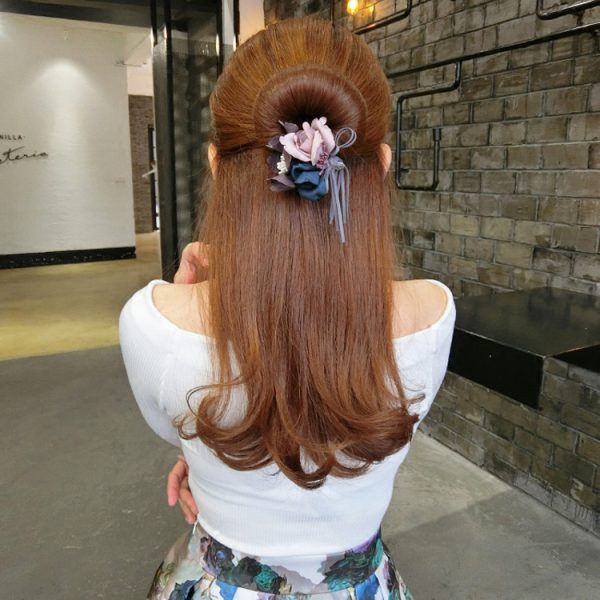 Bun Hair Half Bun Pearl Flower Hair Plate Hair Elastic Korean Styling Headdress Hair Accessories - Image 4