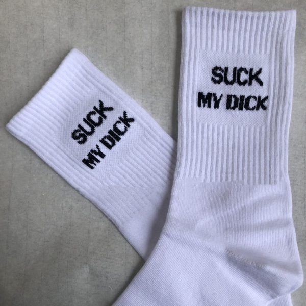 Men's Simple Casual White Letter Cotton Sock - Image 3