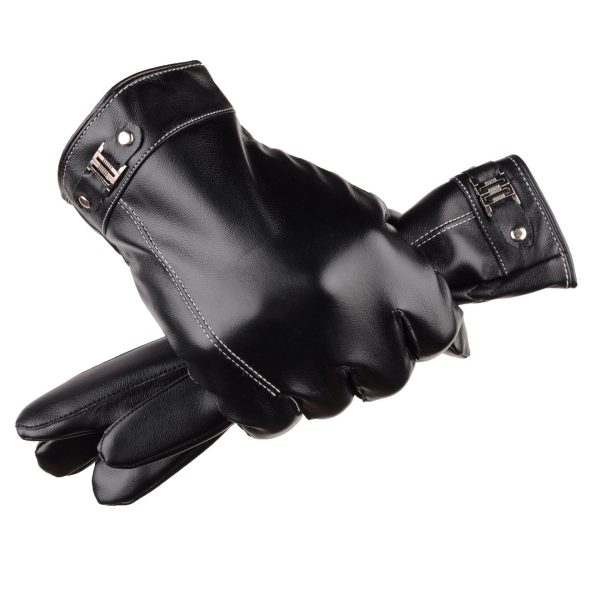 Men's Winter Outdoors Cycling Thickened Fleece-lined Warm Touch Screen Gloves - Image 6