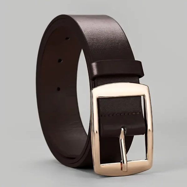 Men's Pin Buckle PU Microfiber Eyelet Belt Fashion Casual Belt - Image 6