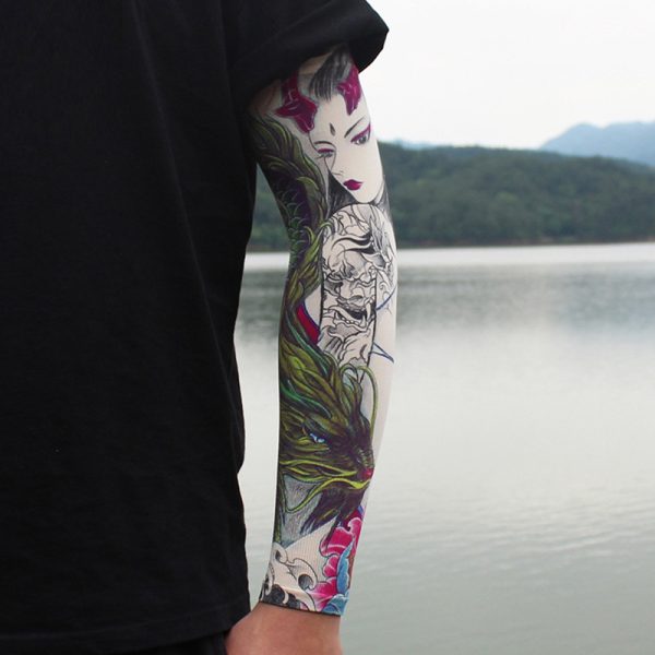 Men's Tattoo UV Protection Outdoor Sun Protection Ice Sleeve - Image 5