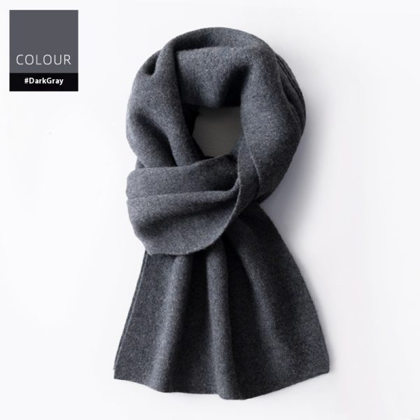 Wool Scarf Men's Winter Plaid Double-sided Scarf - Image 8