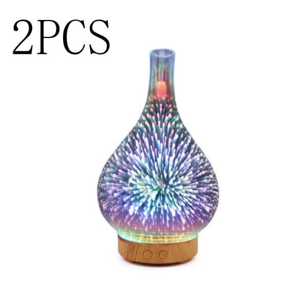 3D Glass Aroma Diffuser Colorful Lamp Humidifier Night Light - Image 10