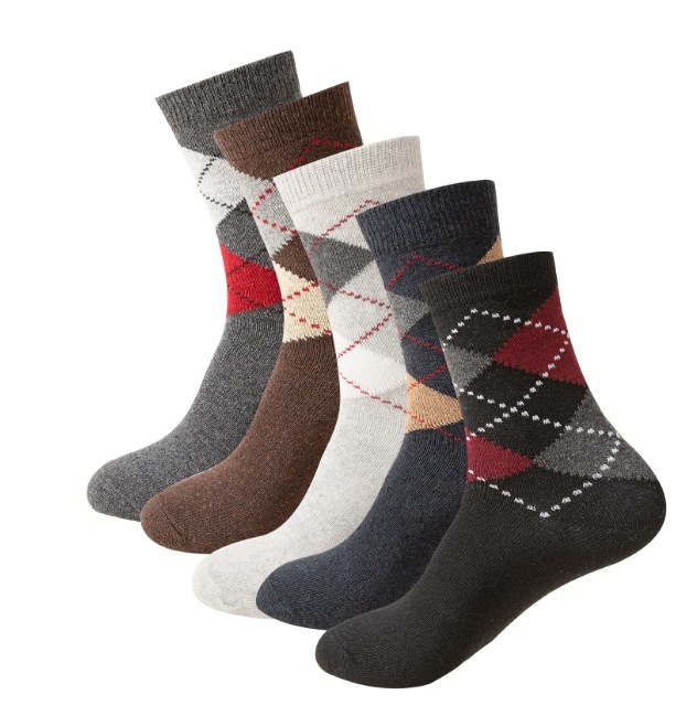 Wool Lined Socks With Flat Dotted Lines - Image 4