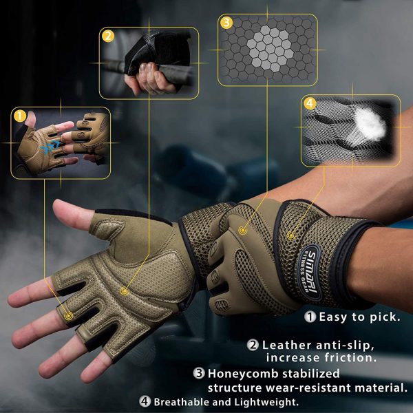 Men's Simplicity All-Match Sports Fitness Short Finger Gloves - Image 7