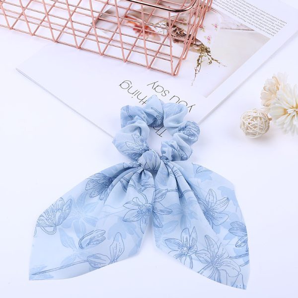 Pearl Pendant Large Intestine Ring Hair Band Women's Hair Knot Knotted Big Bow Hair Rope - Image 7