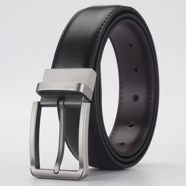 Gentleman Business Style Men's Leather Business Rotation Pin Buckle Belt - Image 2