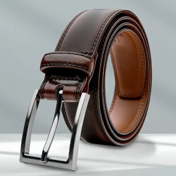 Men's Leather Simple Casual Belt - Image 3
