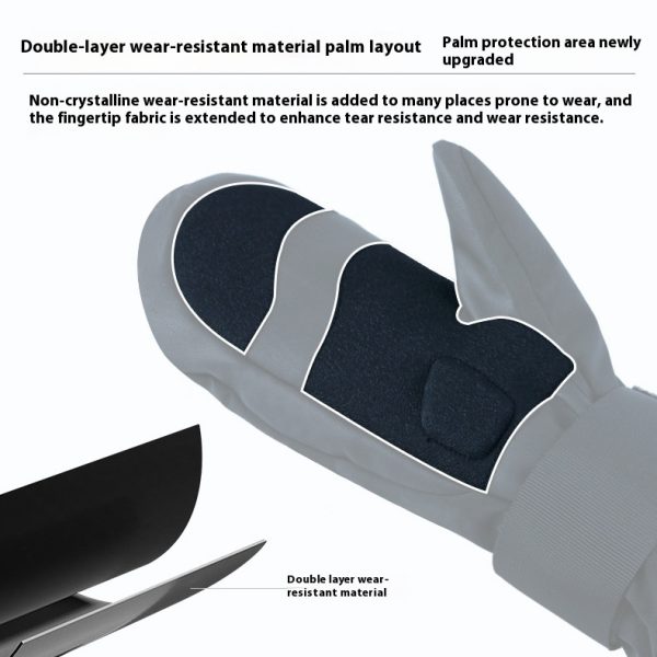 Ski Gloves Built-in Wristband Shock Absorption Veneer Warm Waterproof - Image 5