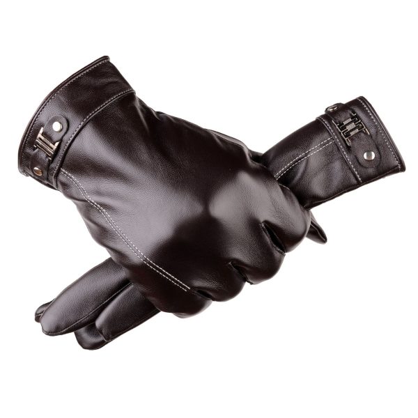 Men's Winter Outdoors Cycling Thickened Fleece-lined Warm Touch Screen Gloves - Image 4