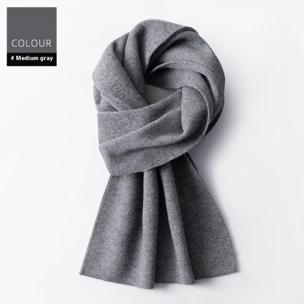 Wool Scarf Men's Winter Plaid Double-sided Scarf - Image 7