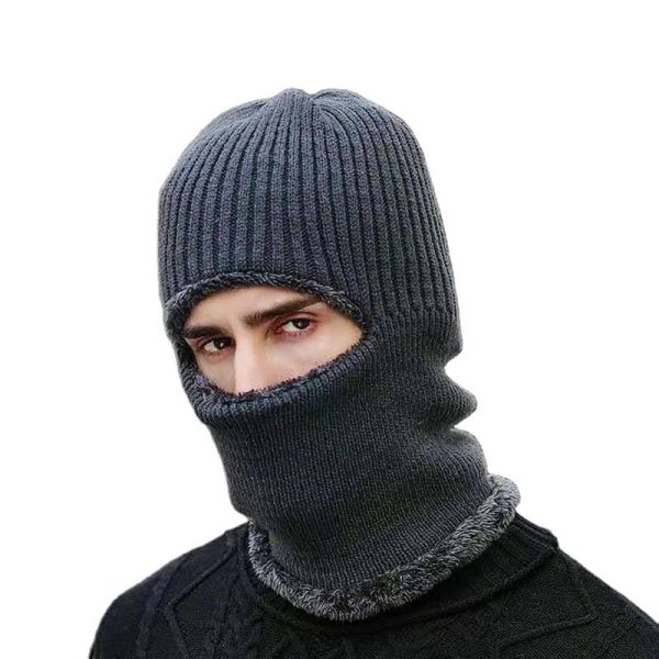 Winter Warm Unisex Dome Brimless Terry Neck Protection Thickened Flat Brim Knitted Hat - Image 2