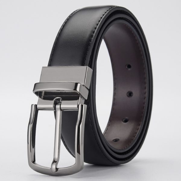 Gentleman Business Style Men's Leather Business Rotation Pin Buckle Belt - Image 5