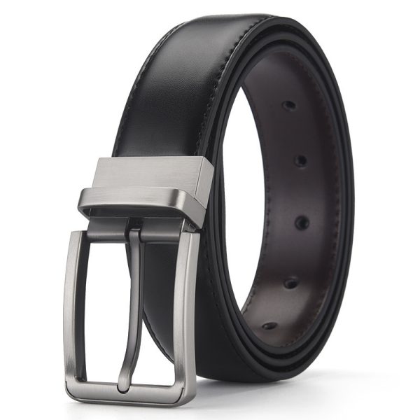 Gentleman Business Style Men's Leather Business Rotation Pin Buckle Belt - Image 3