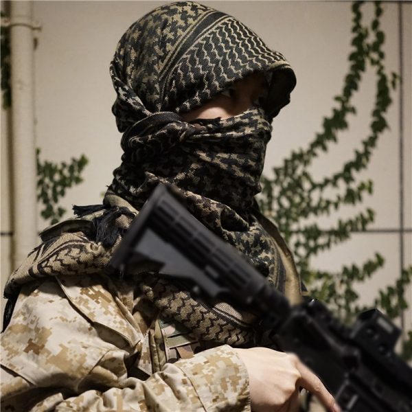 Arabic Khaki Tactical Pure Cotton Scarf - Image 9